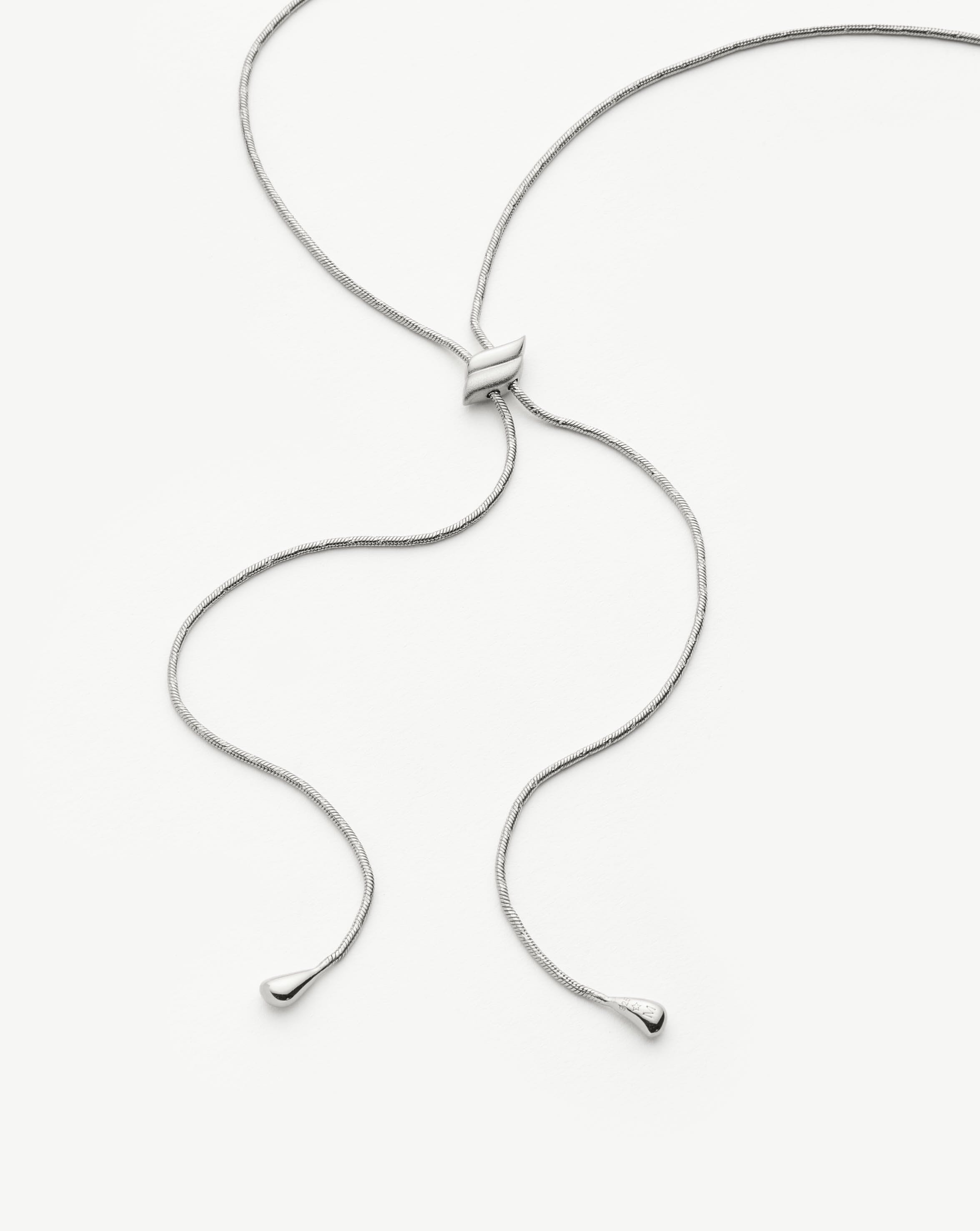 Savi Slider Lariat Chain Necklace for Women - 925 Sterling Silver Adjustable Layered Necklace | Perfect for Date Night, Office Wear & Everyday Elegance