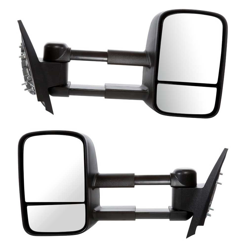 2-Pack Left & Right Side Manual Towing Mirrors for Chevy Silverado 1500/2500HD/3500HD & GMC Sierra 1500/2500HD/3500HD - Smooth Black Exterior Door Mirrors (Part# 08065-821, 2170512) - Perfect for Enhanced Visibility While Towing Trailers or Large Loads