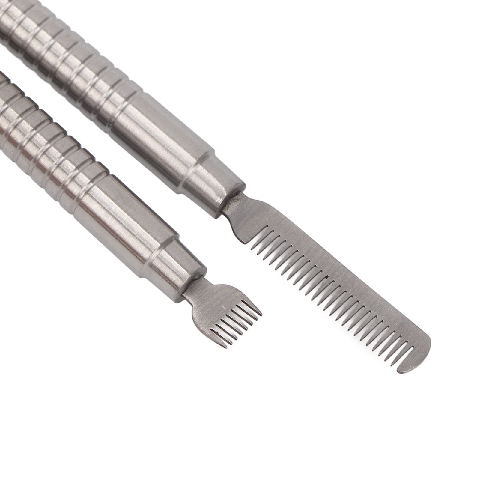 2 Pcs Stainless Steel Eyelash Lift Perm & Tint Tool Set - Lash Separator & Curling Rods for Professional Eyebrow & Eyelash Styling - Perfect for Salon, Home Use & Daily Makeup (Silver)