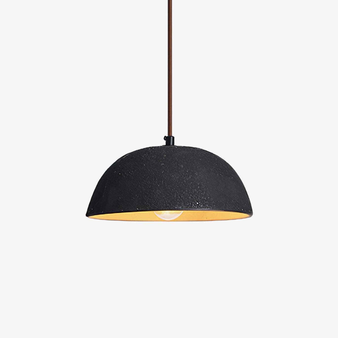 Black Arch Ceramic Pendant Light - Modern Handmade Hanging Lamp for Kitchen Island, Dining Room & Bedroom Lighting Decor