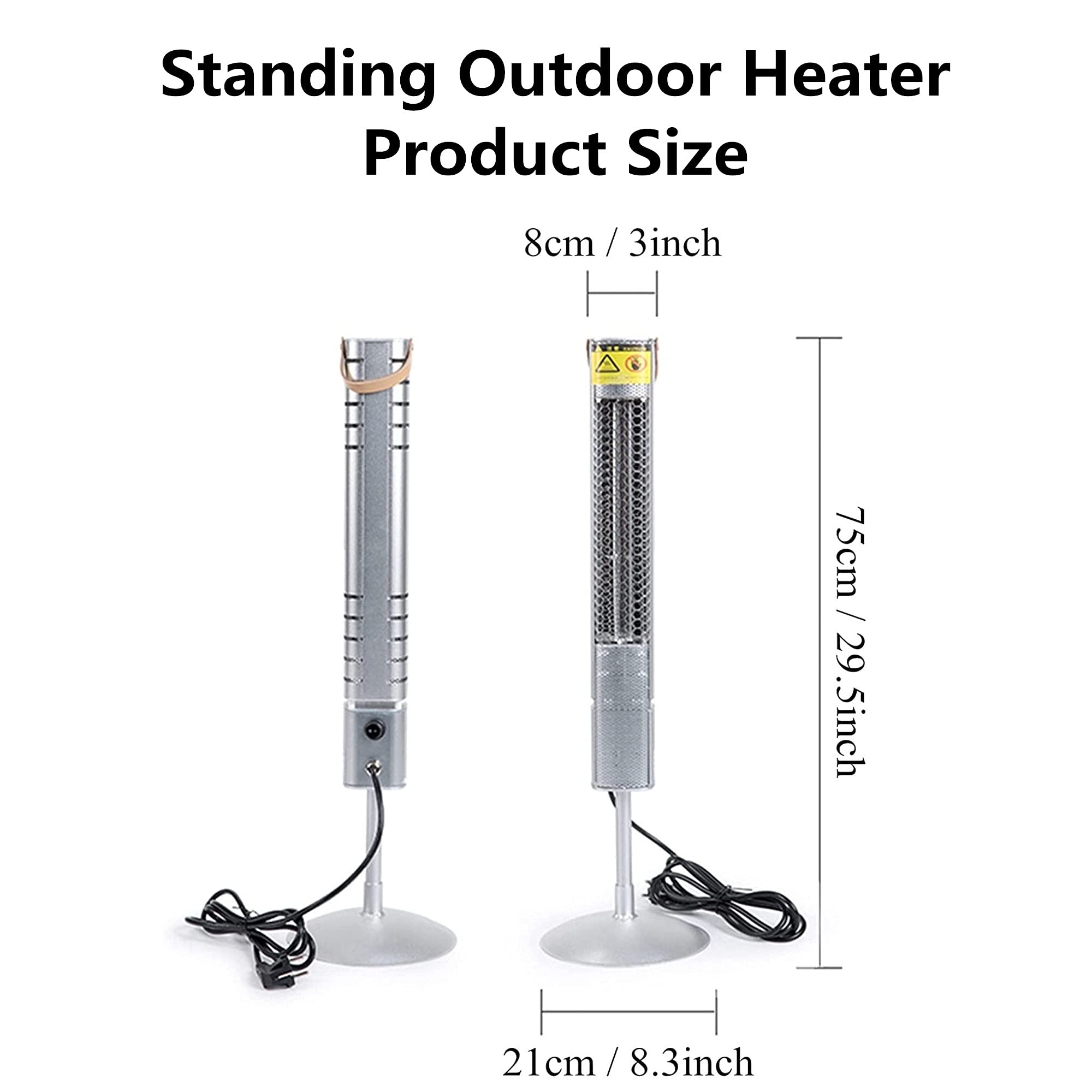 1500W Carbon Infrared Floor Heater - Indoor Outdoor Patio Heater with Modern Design | Perfect for Living Rooms, Bedrooms, Garages & Patios