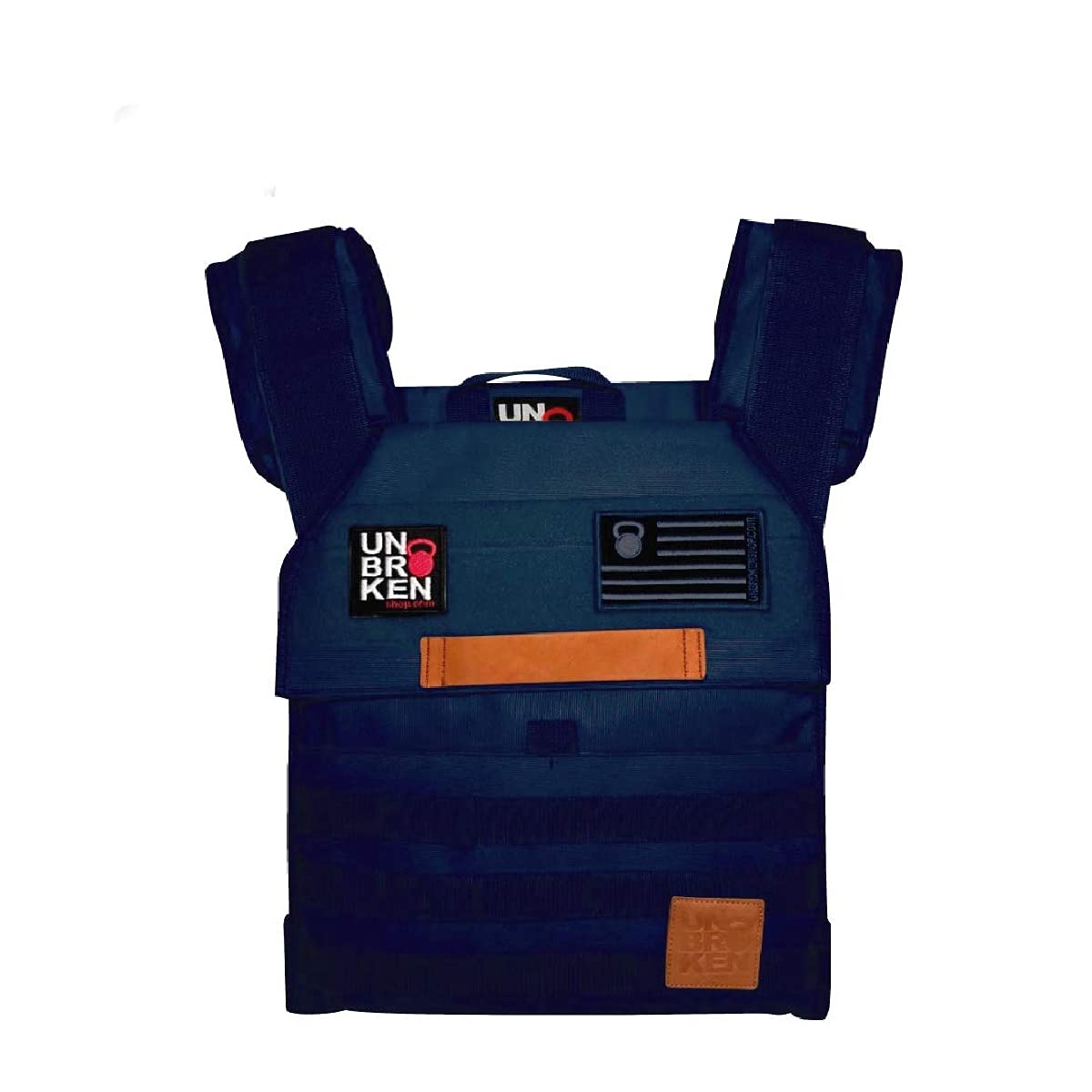 Adjustable Weighted Vest with Sand Plates for CrossFit & Strength Training - Men & Women - WOD Approved for Running & Endurance Workouts - Includes 2 Patches (Blue) | Perfect for Gym, Outdoor Fitness & Military Training