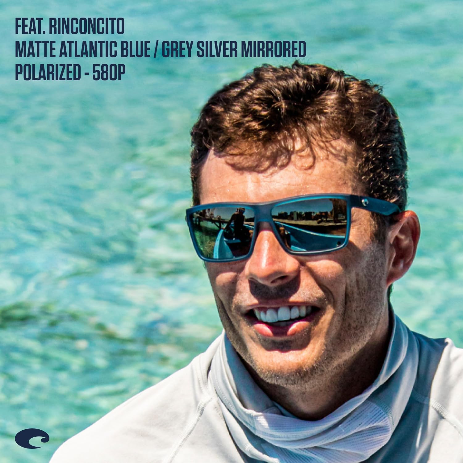 Costa Del Mar Men's Rinconcito Rectangular Polarized Sunglasses - UV Protection for Fishing, Driving & Outdoor Activities
