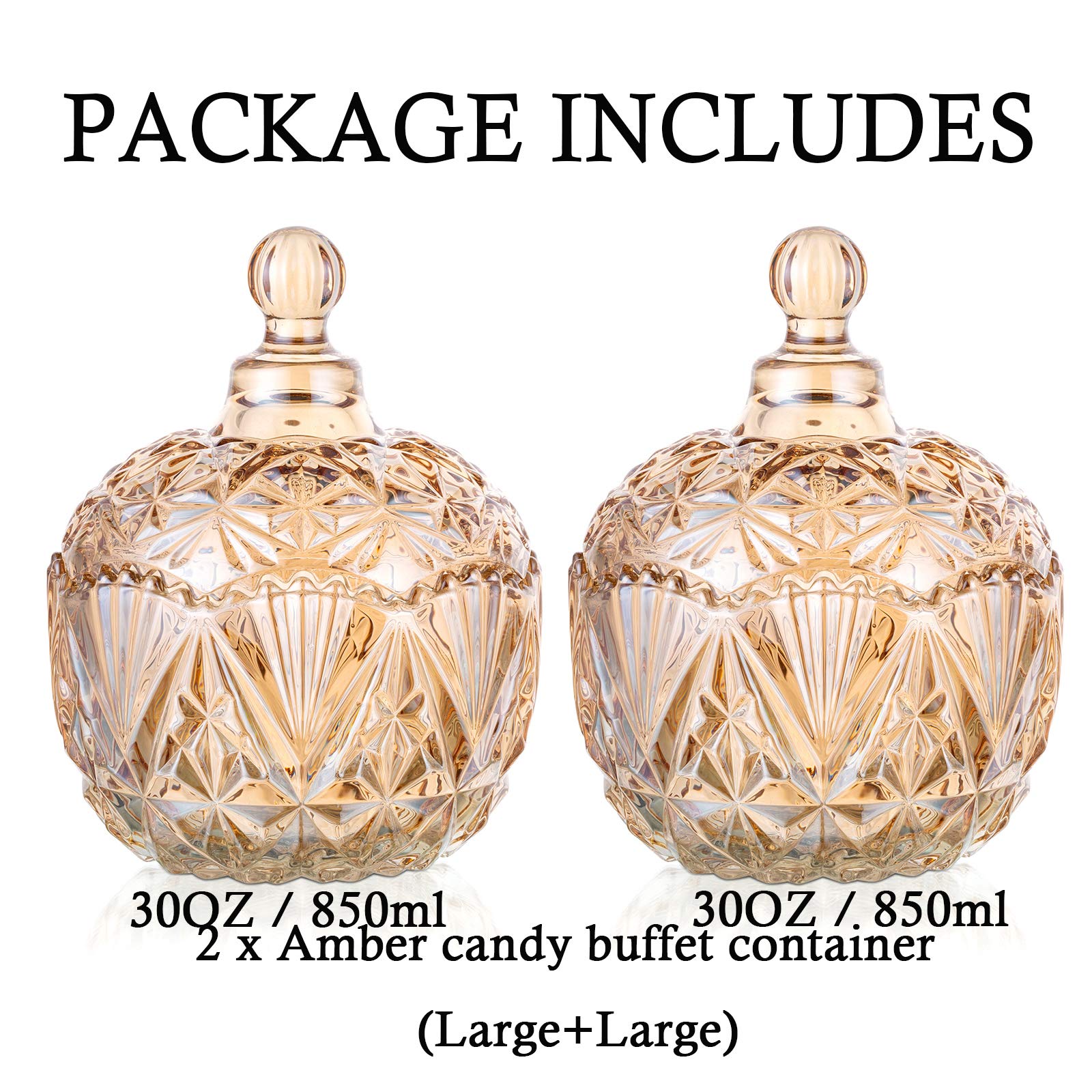 Crystal Candy Jar with Lid - Elegant Candy Bowl for Wedding & Party Buffet Display