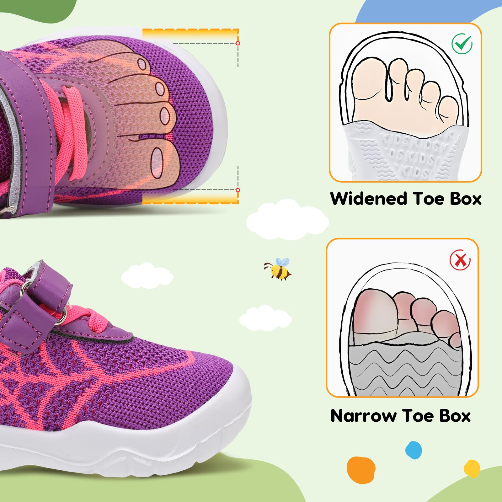 BARERUN Barefoot Shoes for Toddlers - Breathable Kids Sneakers for Boys & Girls - Slip On Running Shoes for School, Tennis & Walking - Lightweight & Flexible Infant Shoes for Active Play & Outdoor Adventures