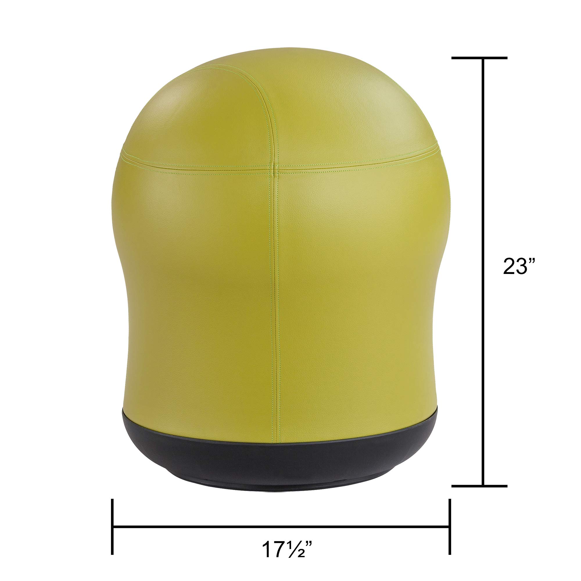 Safco Zenergy Swivel Ball Chair - Anti-Burst Vinyl Exercise Ball for Active Sitting | Home Office & Classroom Ergonomic Seating Solution | Perfect for K-12 Students & Adults | Green Stability Ball for Yoga, Fitness & Workstation Use
