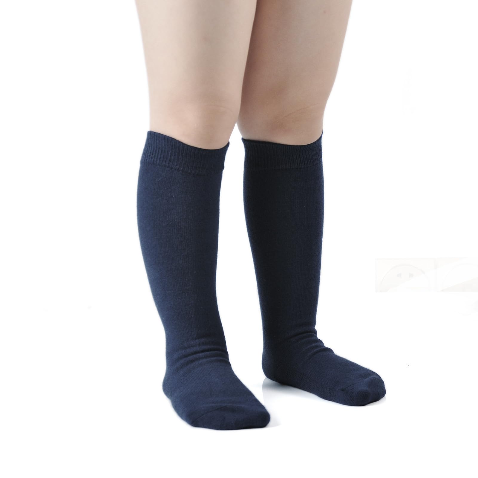 EPEIUS Girls Knee High Socks - Seamless Cotton School Uniform Socks for Kids & Boys - Over The Calf Socks (3/5 Pack) - Perfect for School, Uniform Dress Codes & Everyday Comfort