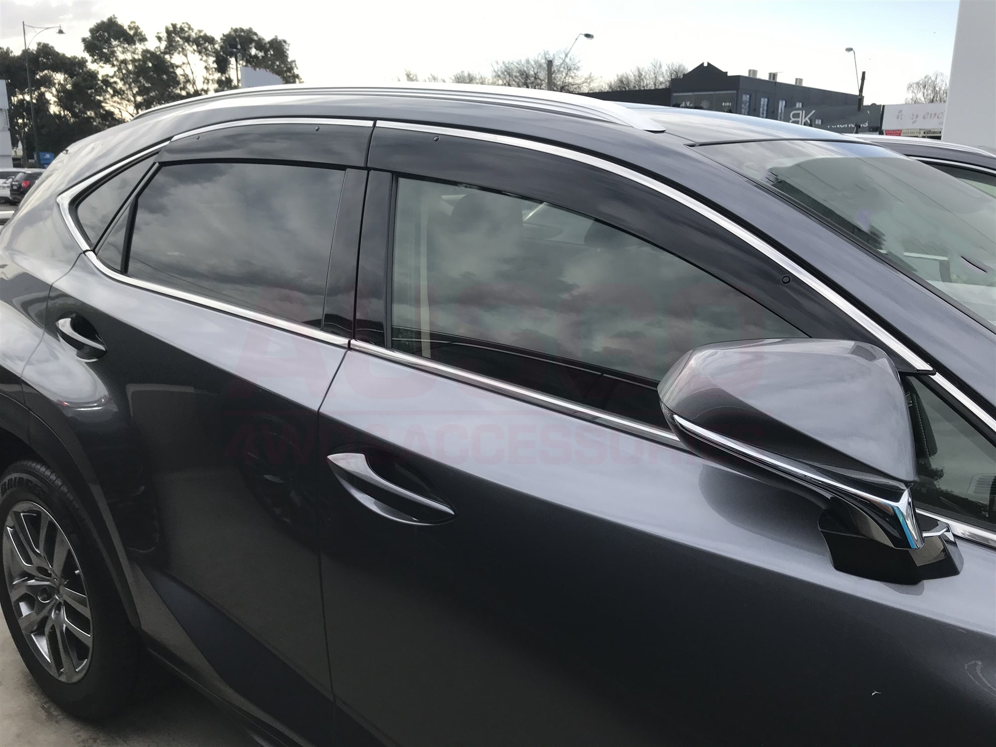 Premium Stainless Steel Window Deflectors for Lexus NX 2014-2021 - Rain Guards & Weather Protection for Car Windows - Perfect for All-Weather Driving & Noise Reduction