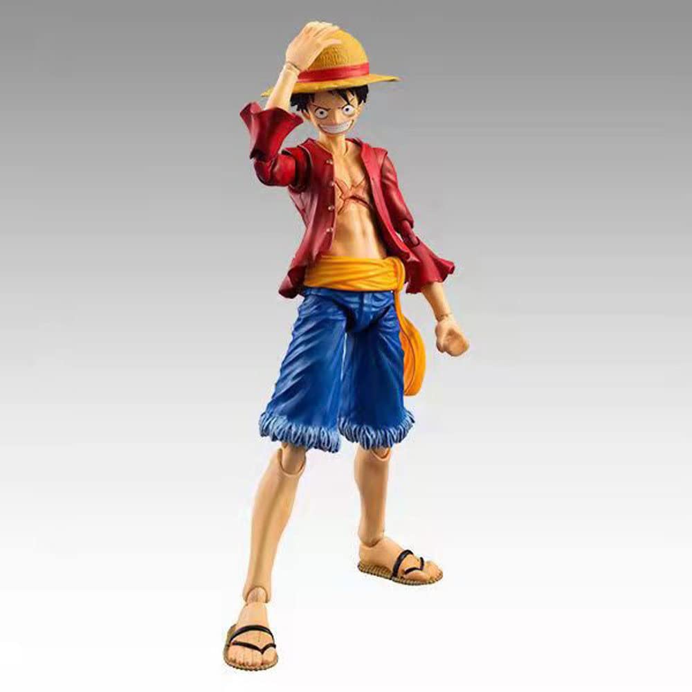 DOZAMI One Piece Anime Action Figure - Luffy PVC Statue with Movable Joints, Interchangeable Heads & Hands | Perfect for Collectors, Gaming Displays & Anime Decor