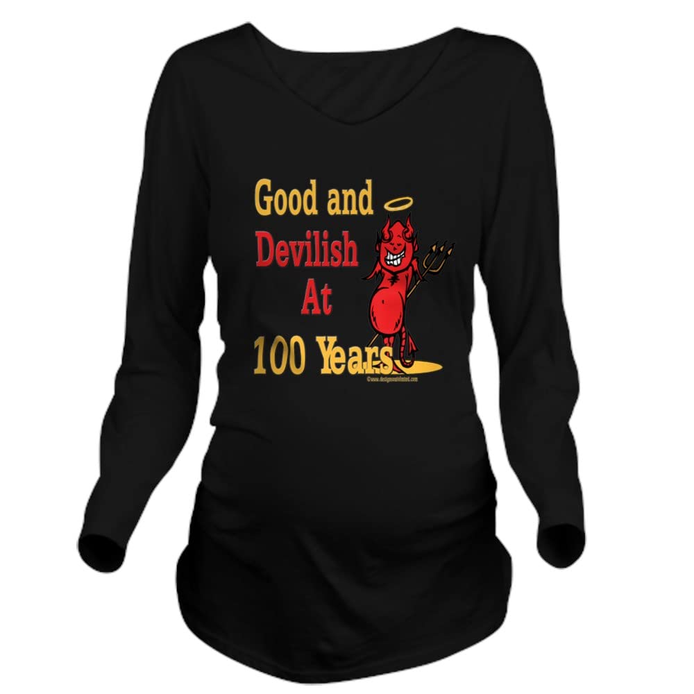 Devilish100 Long Sleeve Maternity T-Shirt - Comfortable Pregnancy Tee for Expecting Moms - Perfect for Casual Wear, Maternity Photos & Baby Showers
