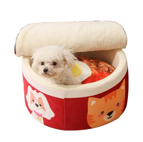 Comfortable Kennel Dog Bed & Cat Bed - Soft Pet Bed for Small to Medium Pets, Creative Instant Noodle Nest Design - Perfect for Home, Office, or Travel Use