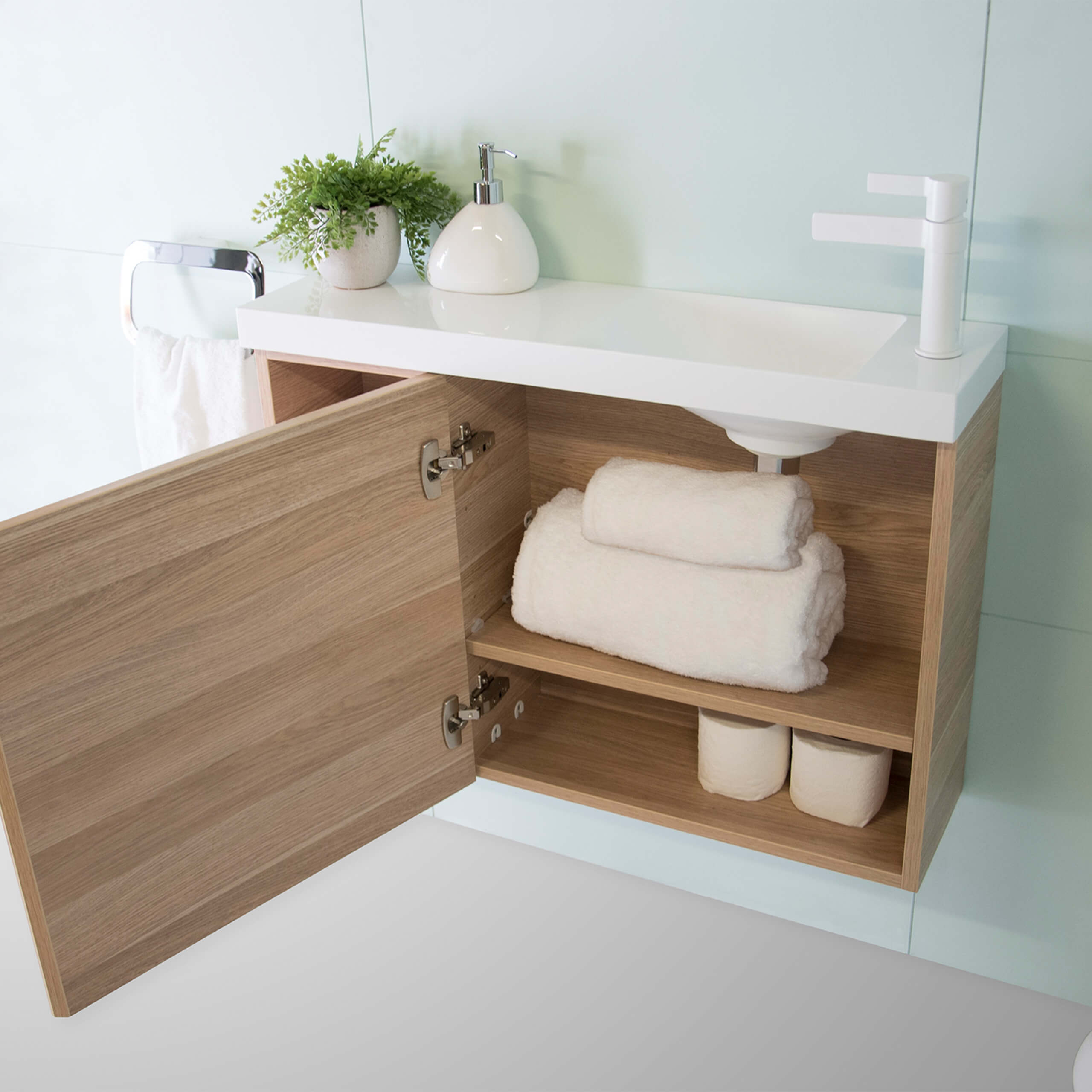 ADP Petite Wall Mounted Bathroom Vanity 800mm - Compact Space-Saving Design for Small Bathrooms, Powder Rooms & Apartments