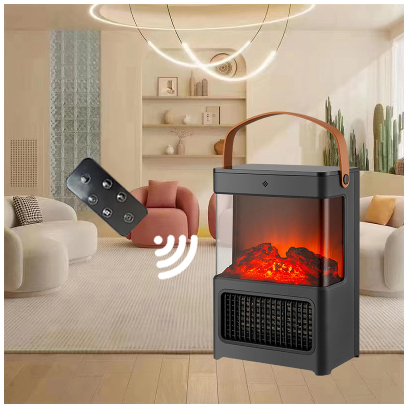 1500W Large Room Heater with 3-Second Quick Heat, 3-Speed Settings & Remote Control - 3D Dynamic Flame Electric Fireplace for Living Room, Bedroom, Office | Indoor Space Heater for Winter Warmth & Cozy Ambiance