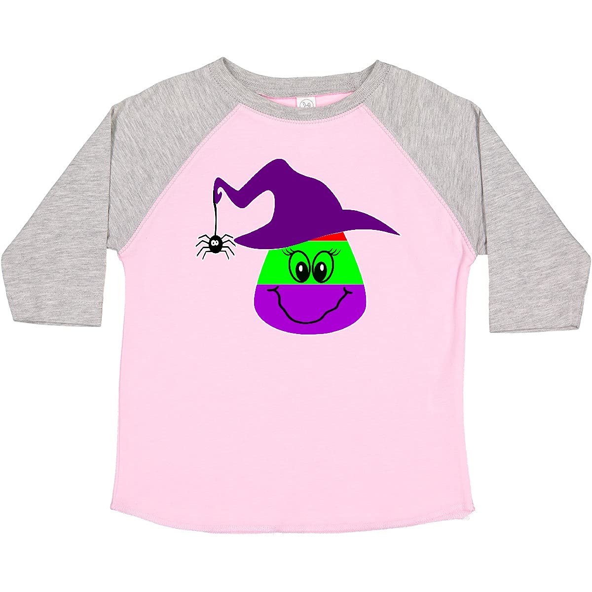 Inktastic Halloween Cute Candy Corn Witch and Spider Toddler T-Shirt - Fun Costume Party Outfit for Kids Trick or Treating