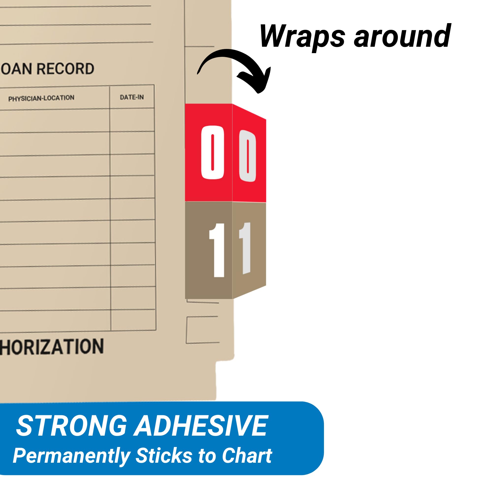 Doctor Stuff - File Folder Labels, Complete Set of Numbers 0-9, AMES L-A-00178RL Match - AMNP Series Chart Stickers, 1-7/8