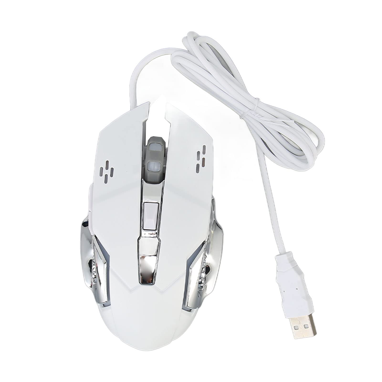 KIMISS RGB Wired Gaming Mouse - 6 Buttons, 4 Adjustable DPI (1200/1600/2400/3600), Ergonomic USB Optical Computer Mouse with White Audible Click - Perfect for PC Gaming, Office Work & Home Use