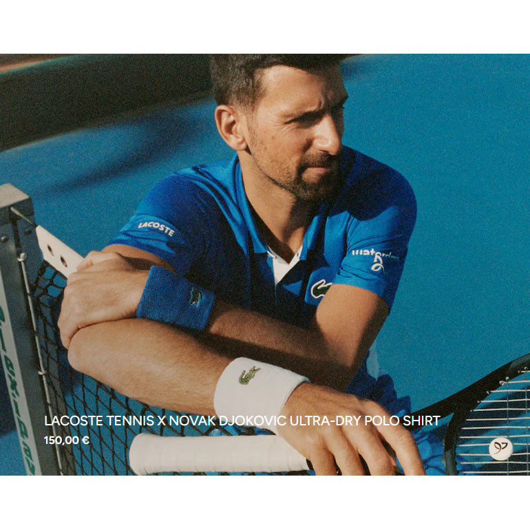 Lacoste Men's Regular Fit Jersey Novak Djokovic Tennis Polo Shirt - Breathable Cotton, Classic Collar, Short Sleeve (Blue) - Perfect for Tennis, Golf, and Casual Wear