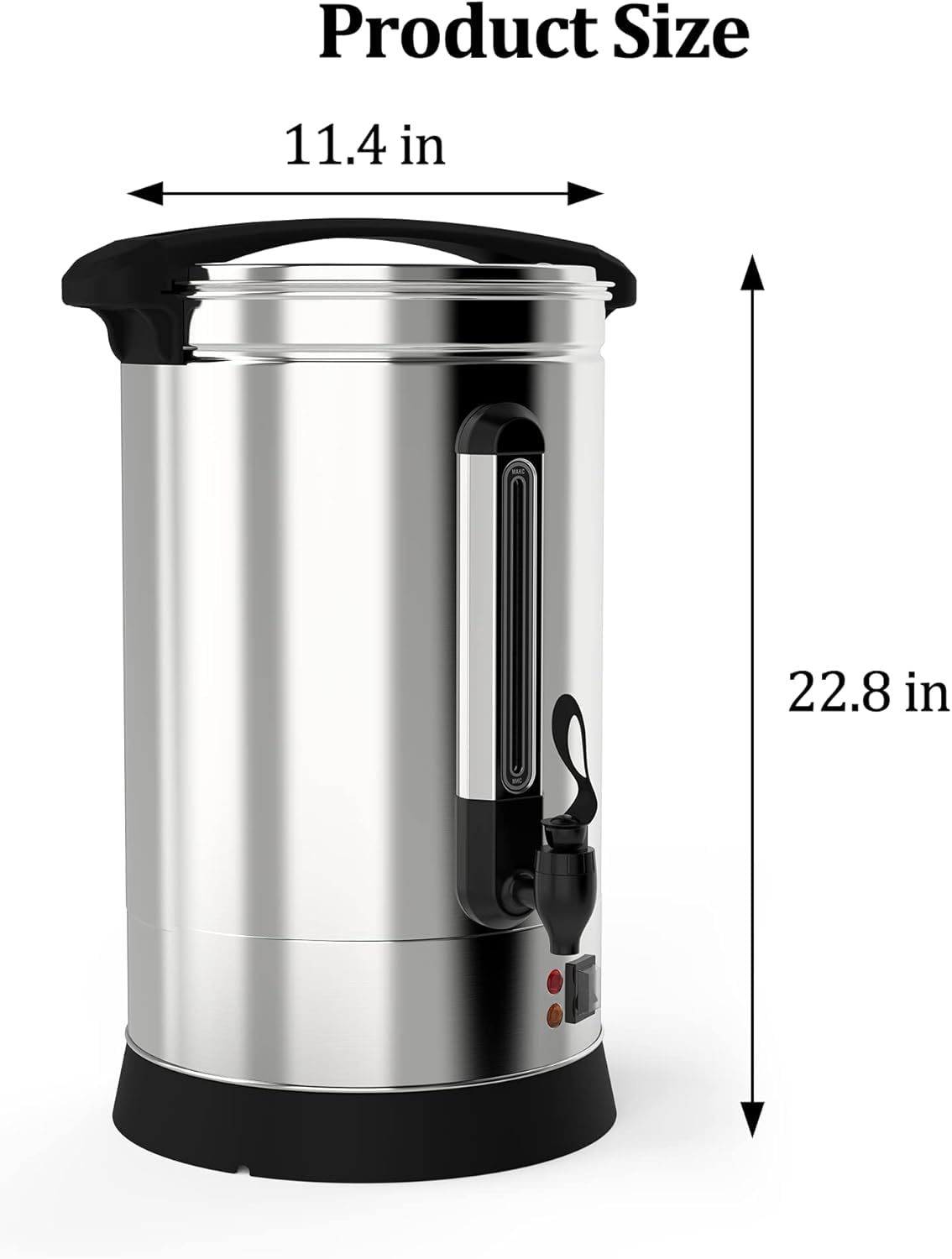 120 Cups (18L/4.8 Gallon) Commercial Coffee Maker - Stainless Steel Large Capacity Hot Coffee & Water Dispenser for Buffet, Catering, Wedding, Office, Restaurant, Church Events - Keeps Beverages Hot for Hours