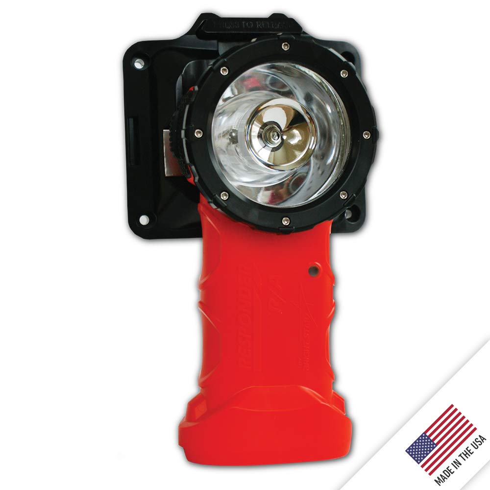 BrightStar Responder Right Angle Rechargeable Flashlight - 220 Lumens LED, Intrinsically Safe UL Certified with 120V AC Charger | Perfect for Fire Rescue, Industrial Work, Emergency Situations & Outdoor Activities