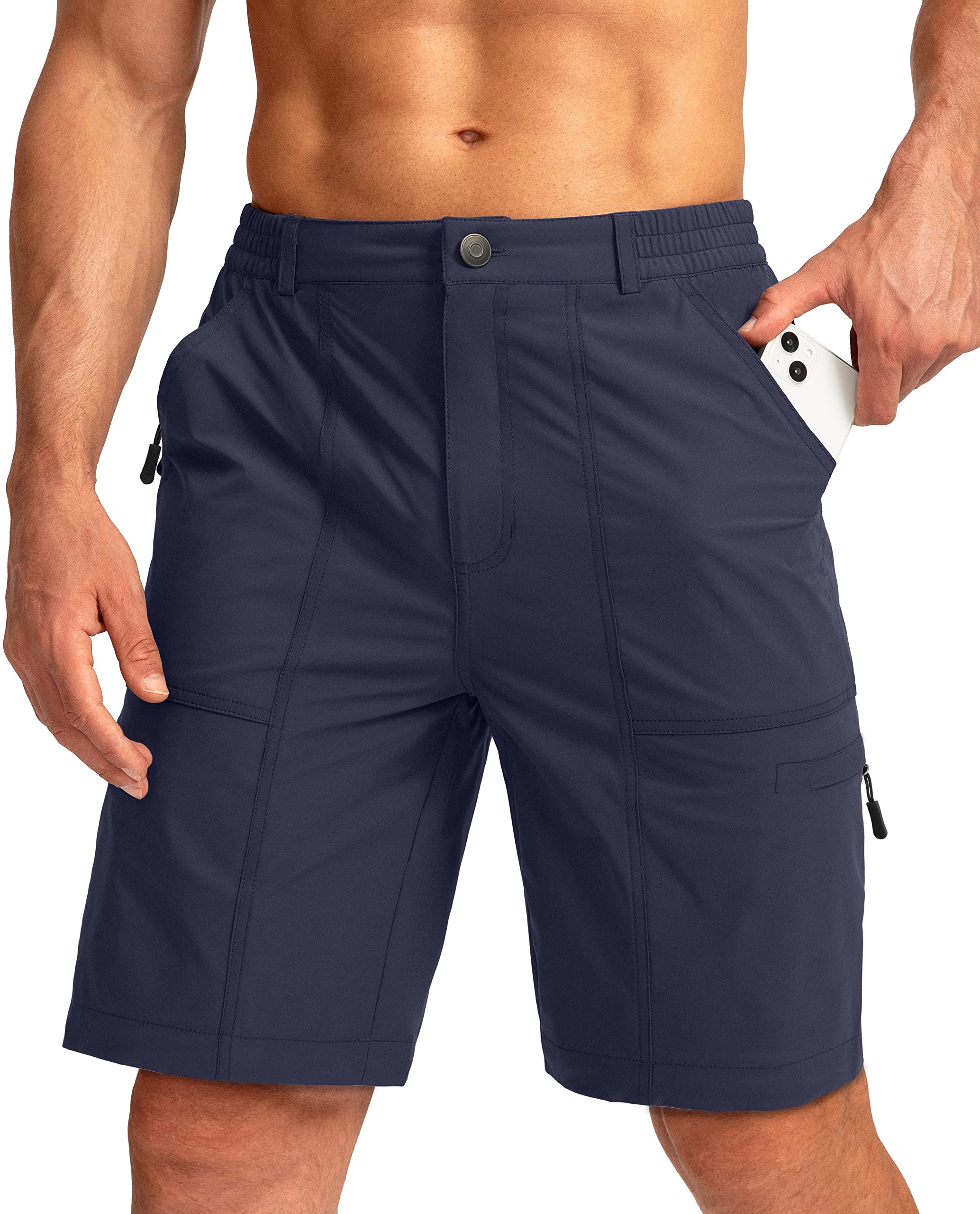 Viodia Men's Quick Dry Lightweight Hiking Cargo Shorts with 6 Pockets - Stretch Outdoor Shorts for Fishing, Golf & Summer Adventures