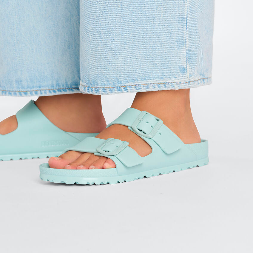 Birkenstock Women's Arizona EVA Essentials Sandal | Comfortable Slide Sandals for Women | Surf Green | Beach, Pool & Summer Outdoor Wear