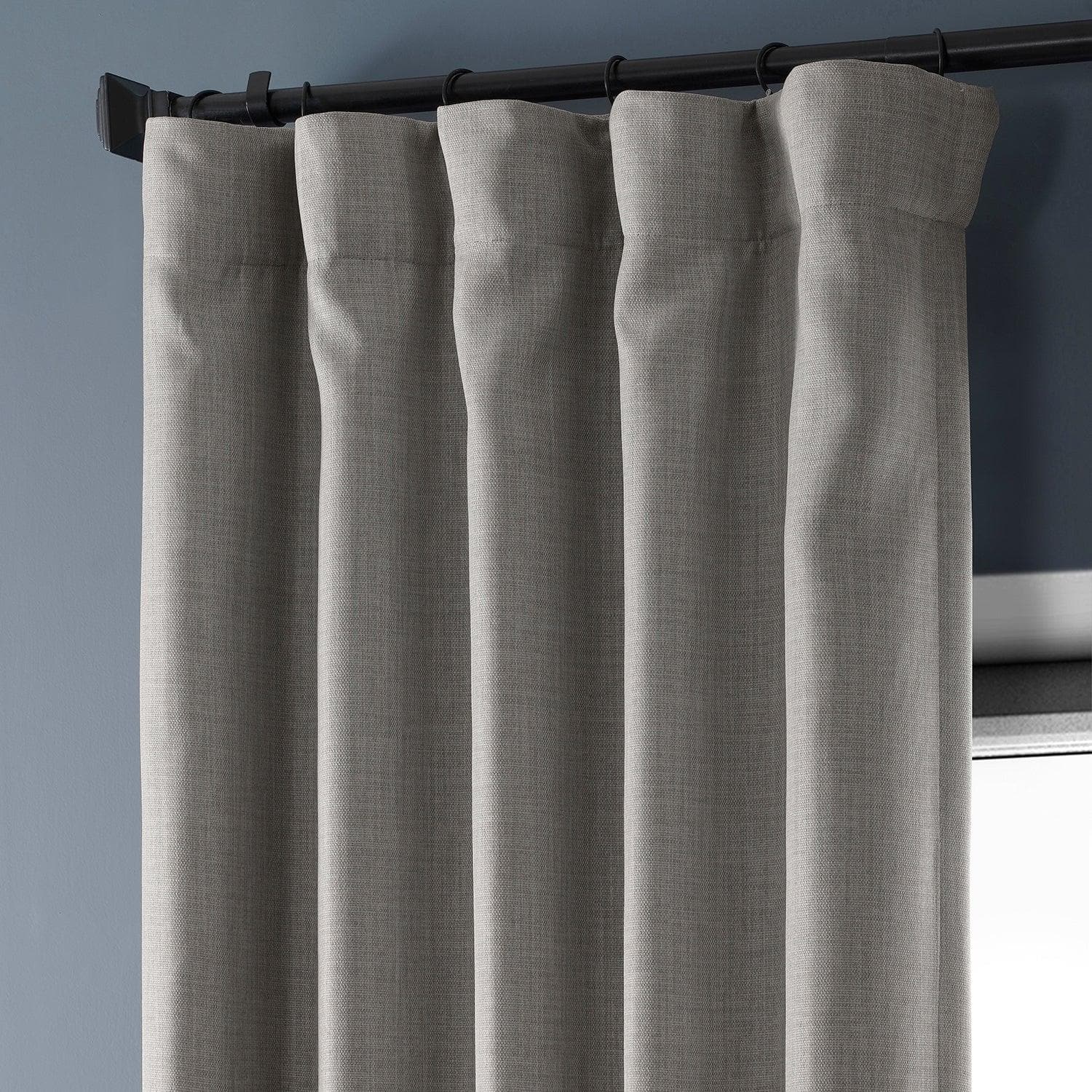 Clay Textured Faux Linen Blackout Curtains for Bedroom - Thermal Insulated Window Drapes for Living Room & Nursery (Set of 2 Panels)