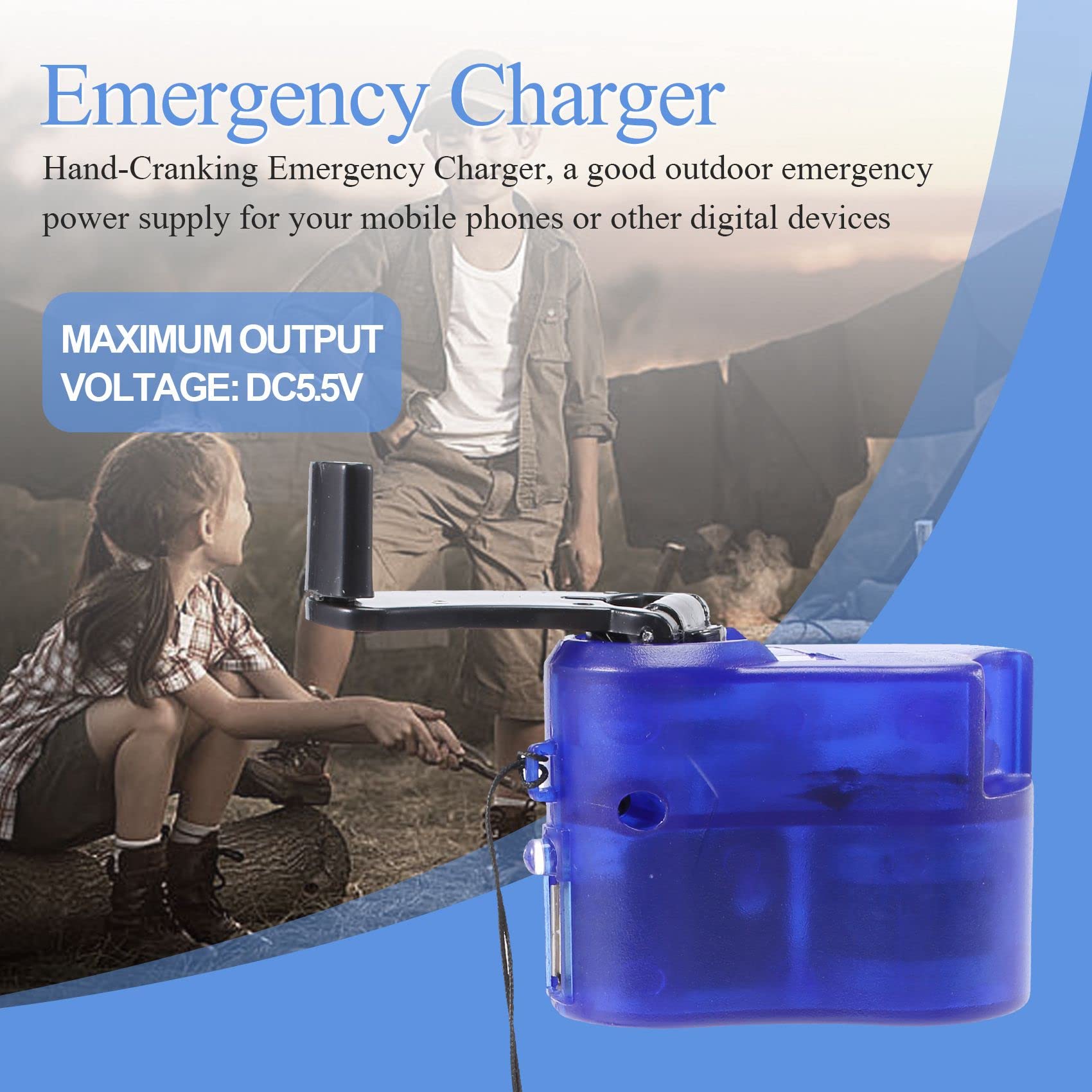 yuoseg USB Emergency Hand Crank Dynamo Charger - Portable Power Bank for Phones, Camping & Outdoor Survival Gear (Universal Travel Charging Gadget)
