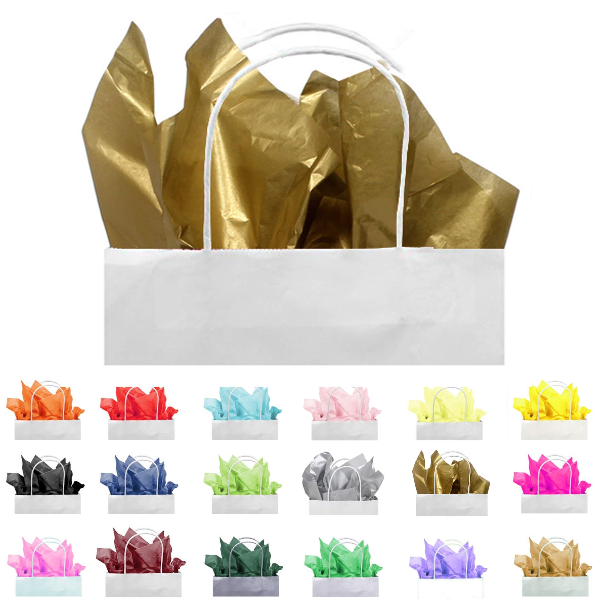 Premium Bulk Gift Tissue Paper - 240-Sheet Gold Wrapping Tissue (20