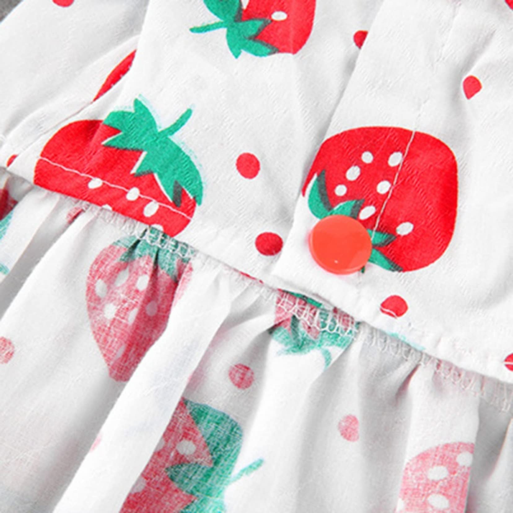 Spring and Summer Thin Pet Clothes for Small Dogs - Cute Strawberry Print Dog Skirt with Lapel - Puppy Dresses for Girl Dogs - Perfect for Outdoor Walks, Photo Shoots & Special Occasions