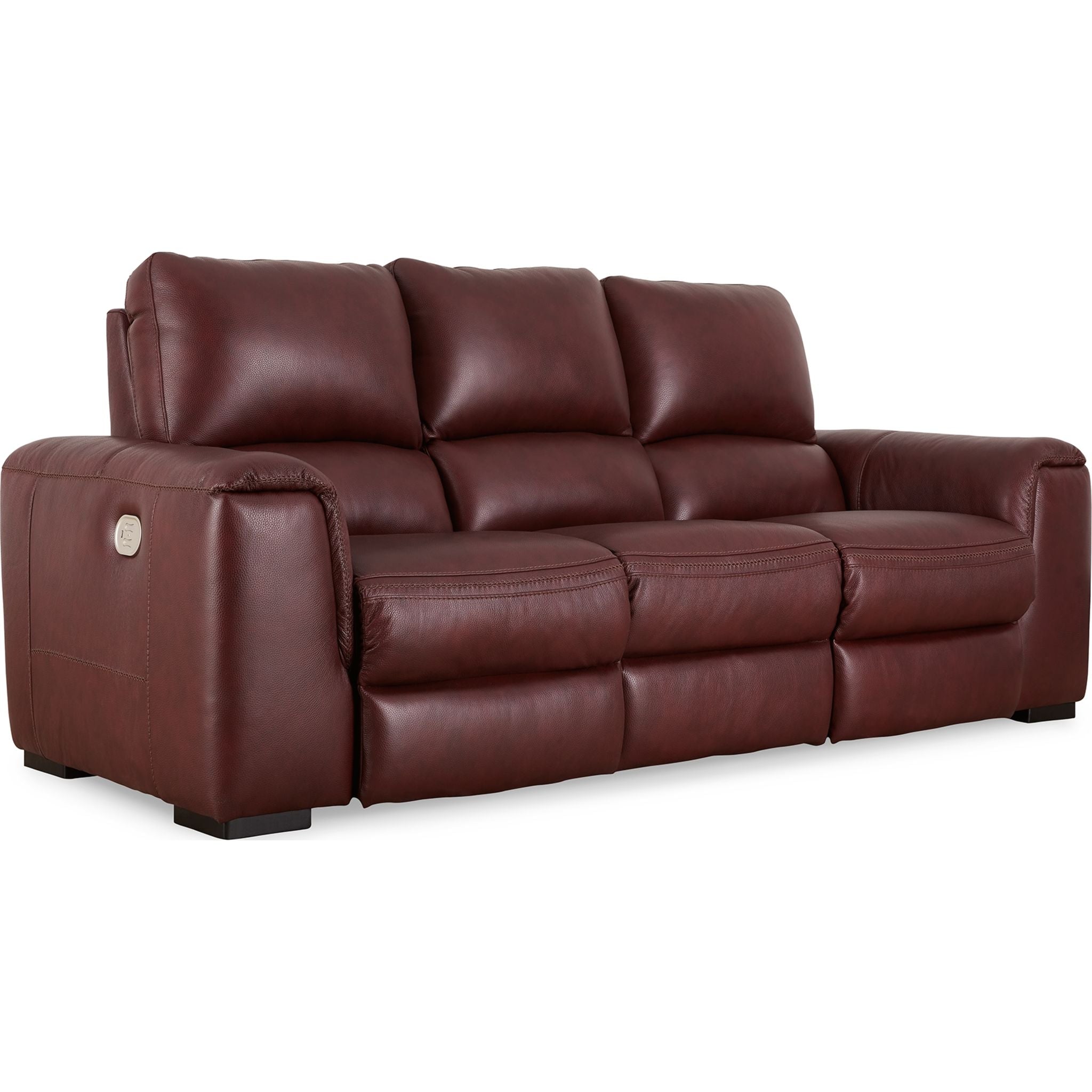 Alessandro Power Reclining Sofa in Garnet Red - Modern Leather Sectional Couch with USB Charging - Perfect for Living Room, Home Theater, and Family Gatherings