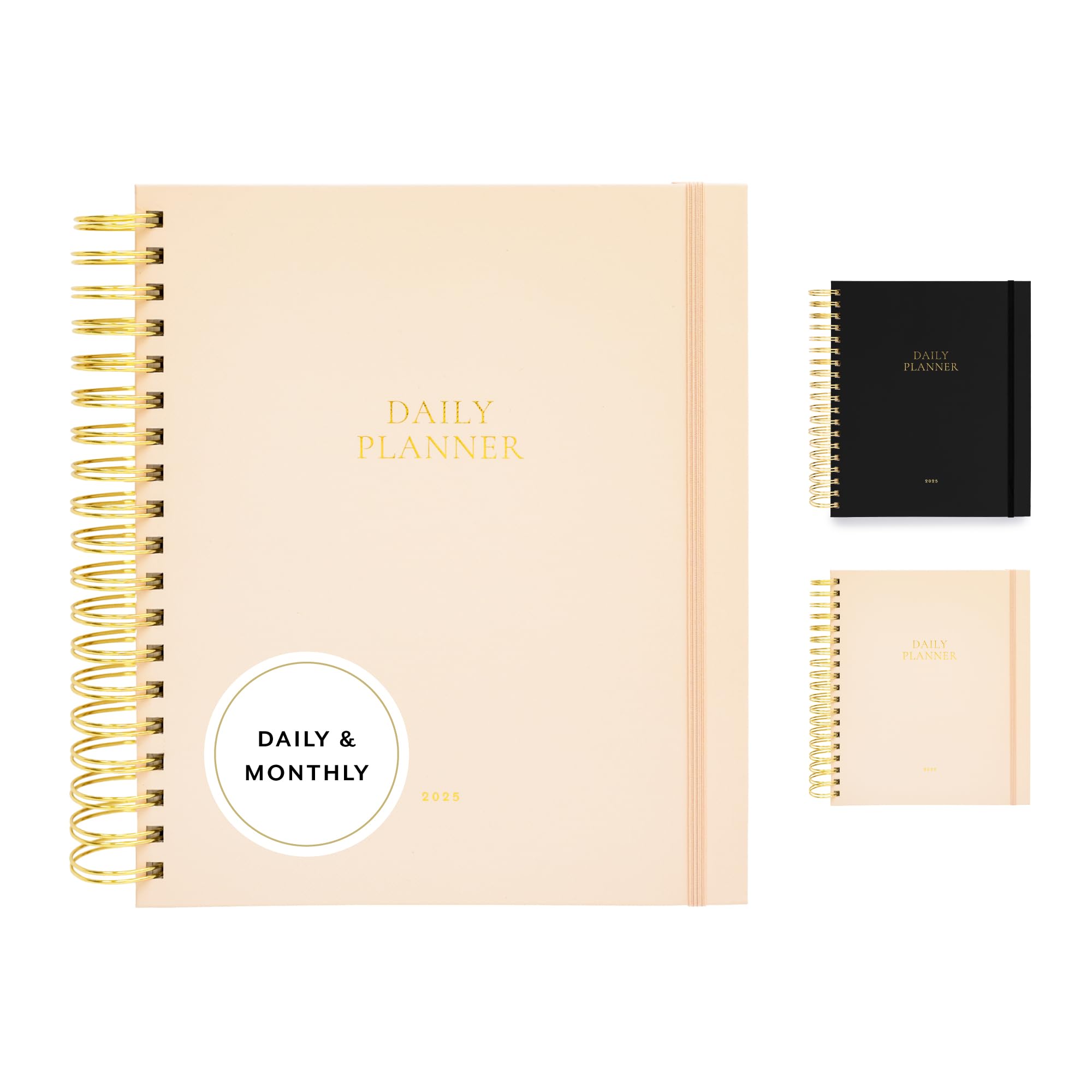 Sugar Paper 2025 Daily Spiral Planner - January to December 12-Month Calendar with Hourly Format, 7.75