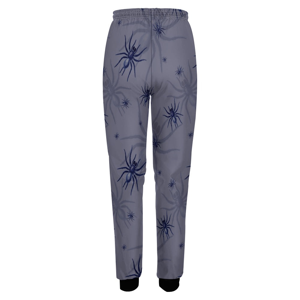 Crawling Spiders Print Sweatpants for Men & Women - Comfortable Joggers with Unique Spider Design - Perfect for Halloween, Cosplay, and Casual Wear