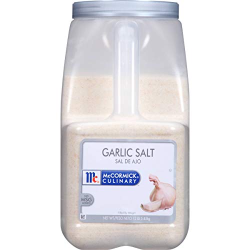 McCormick Garlic Salt - 12 lb Bulk Container (3 per Case) | Perfect for Restaurants, Catering & Home Cooking | Seasoning for Meats, Vegetables & More