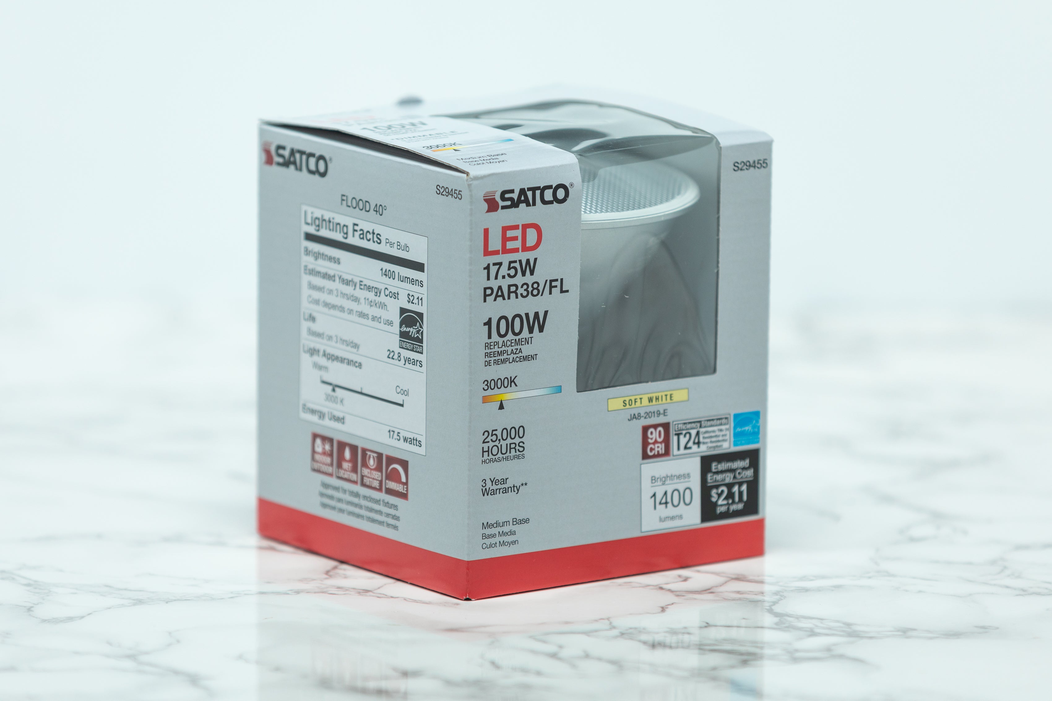 Satco Wet Location Recessed Can LED Light Bulb - Damp Rated for Bathrooms, Kitchens & Outdoor Use - Energy Efficient Lighting Solution