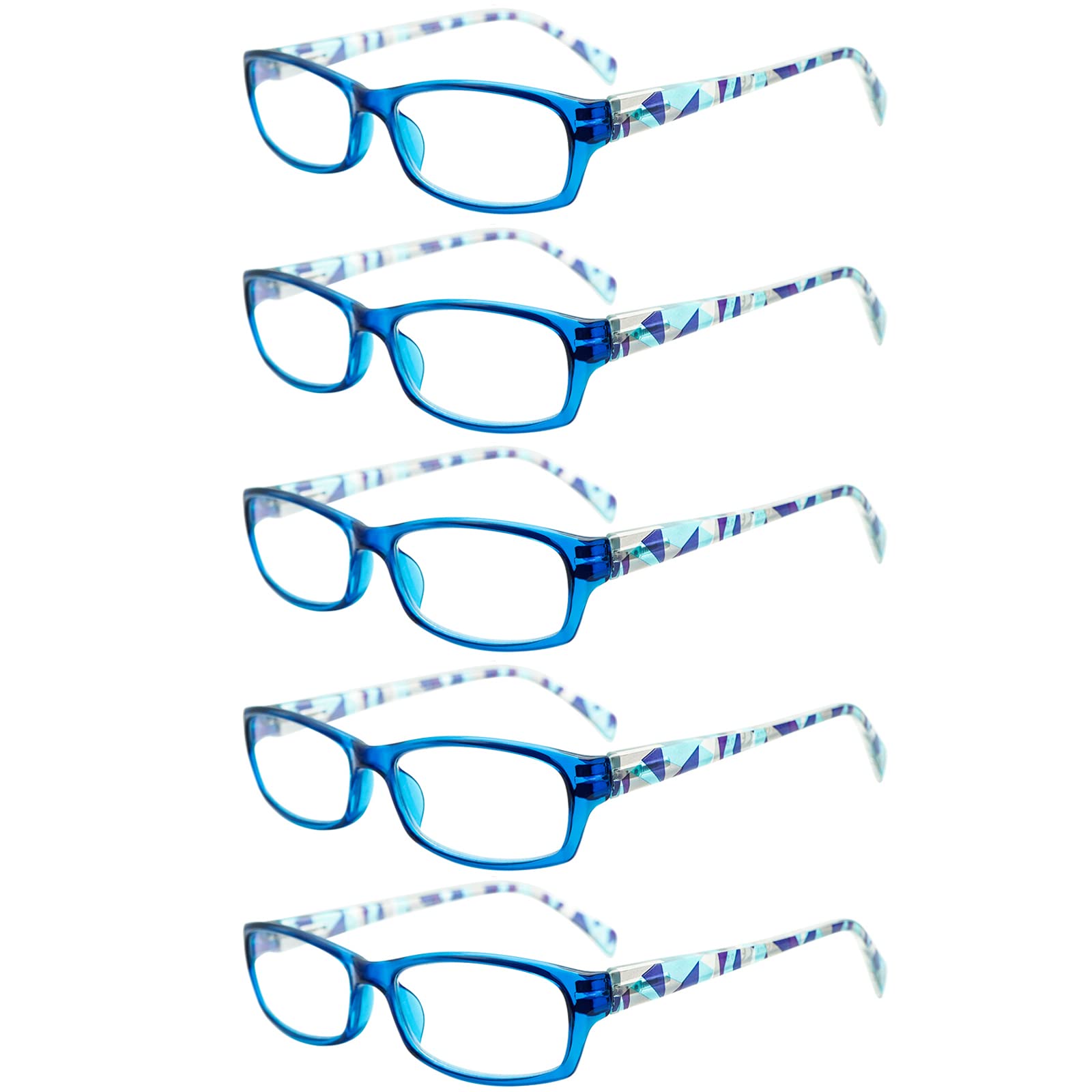 VIDEBLA 5 Pack Blue Light Blocking Reading Glasses for Men & Women - Anti-Eyestrain Computer Glasses for Office Work, Gaming & Screen Time