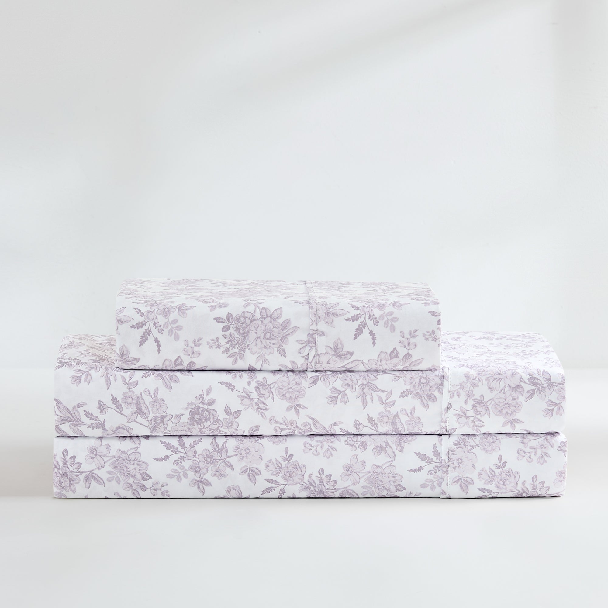 Premium Peony Floral Toile Sheet Set - 100% Cotton Luxury Bedding for Master Bedroom & Guest Room - Soft Breathable Sheets for All Seasons