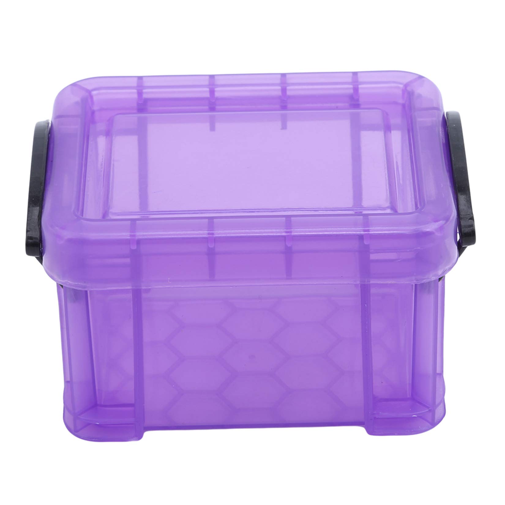 Mini Clear Plastic Storage Box with Locking Lid - Cute Desktop Organizer for Office Supplies, Makeup, Jewelry & Small Accessories - Style 2