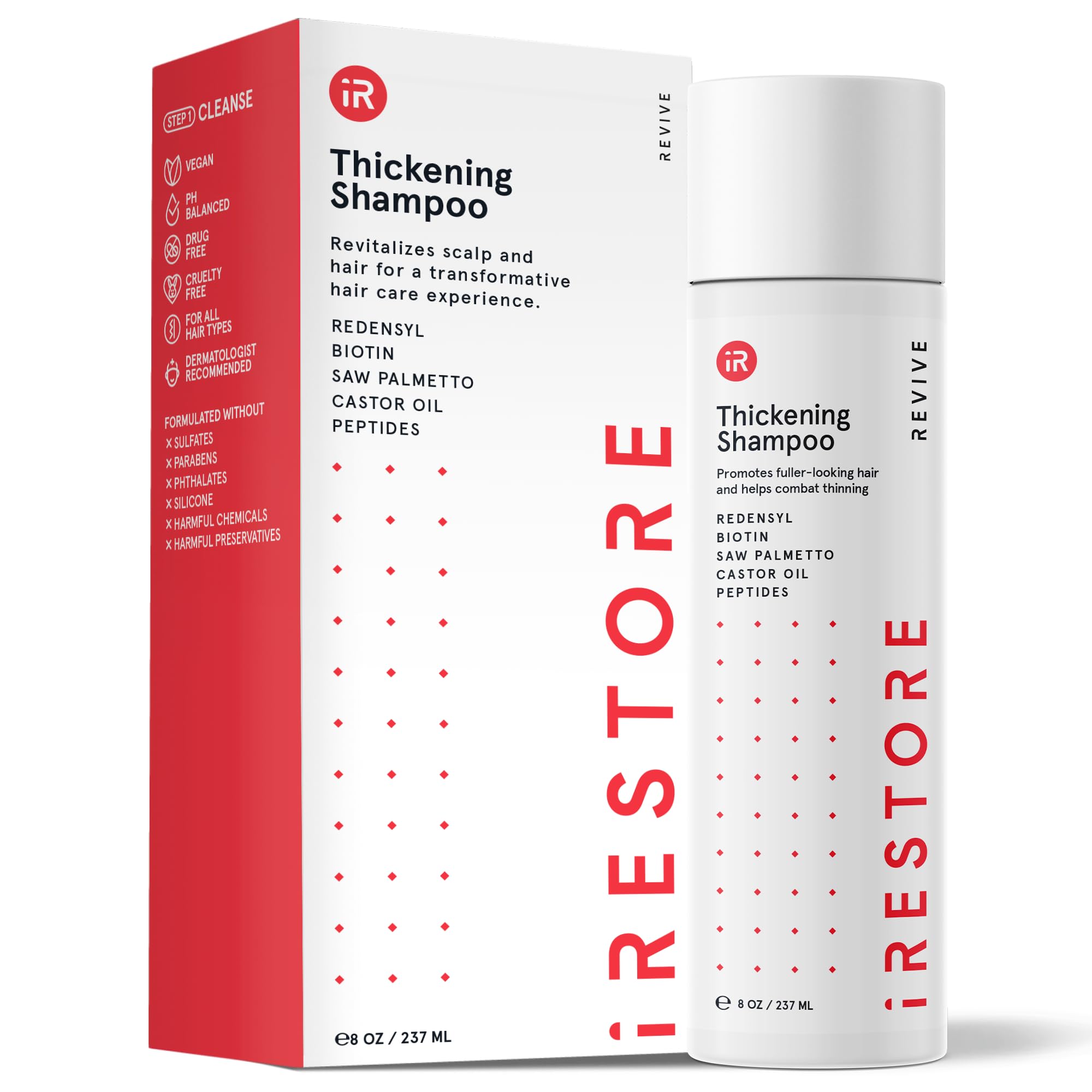 iRestore Anti Hair Loss & Thinning Shampoo with Biotin - Hair Growth Treatment for Men & Women | Volumizing & Thickening Formula for Fuller Hair | Daily Use for Healthy Scalp & Stronger Strands