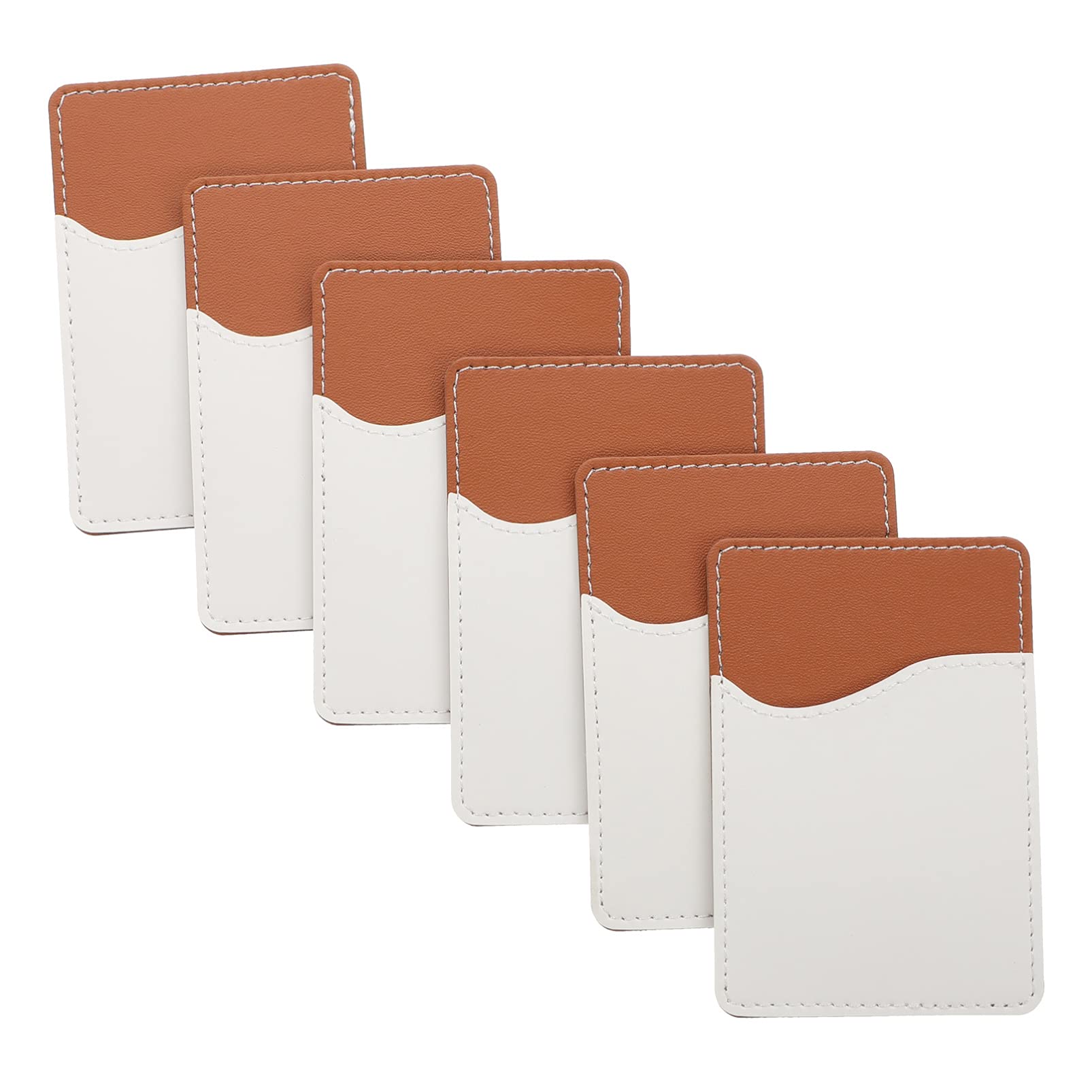 EXCEART 6 Pack Sublimation Blank Phone Card Holder - Leather Adhesive Back Pocket Wallet for ID, Business Cards & Credit Cards | Perfect for Daily Use, Travel & Office Organization