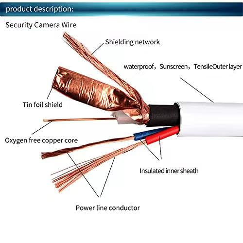4 Pack 150 Feet BNC Video Power Cable with Connectors - High-Quality BNC Extension Wire for CCTV Security Camera & DVR Surveillance System - Perfect for Indoor/Outdoor Security Setup & Professional Monitoring