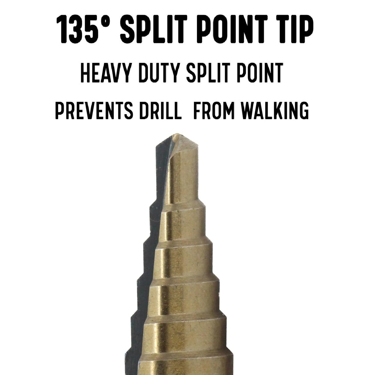 High-Speed Steel #4 Step Drill Bit with Quick Change Hex Shank (3/16