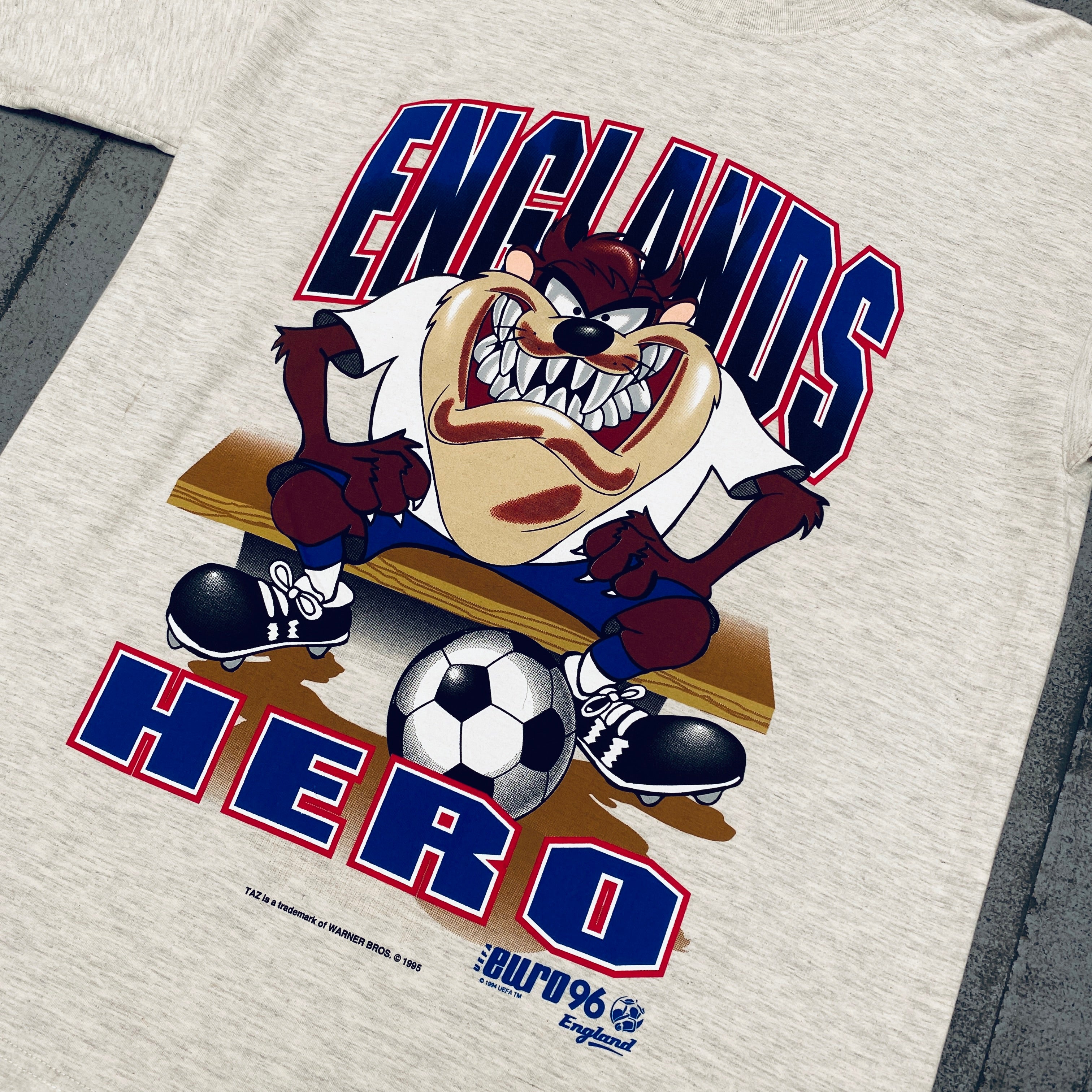 1994 Nutmeg Mills England Euro 96 Graphic T-Shirt for Men - Vintage Football Fan Tee - Perfect for Soccer Games, Retro Fashion & Gift Giving