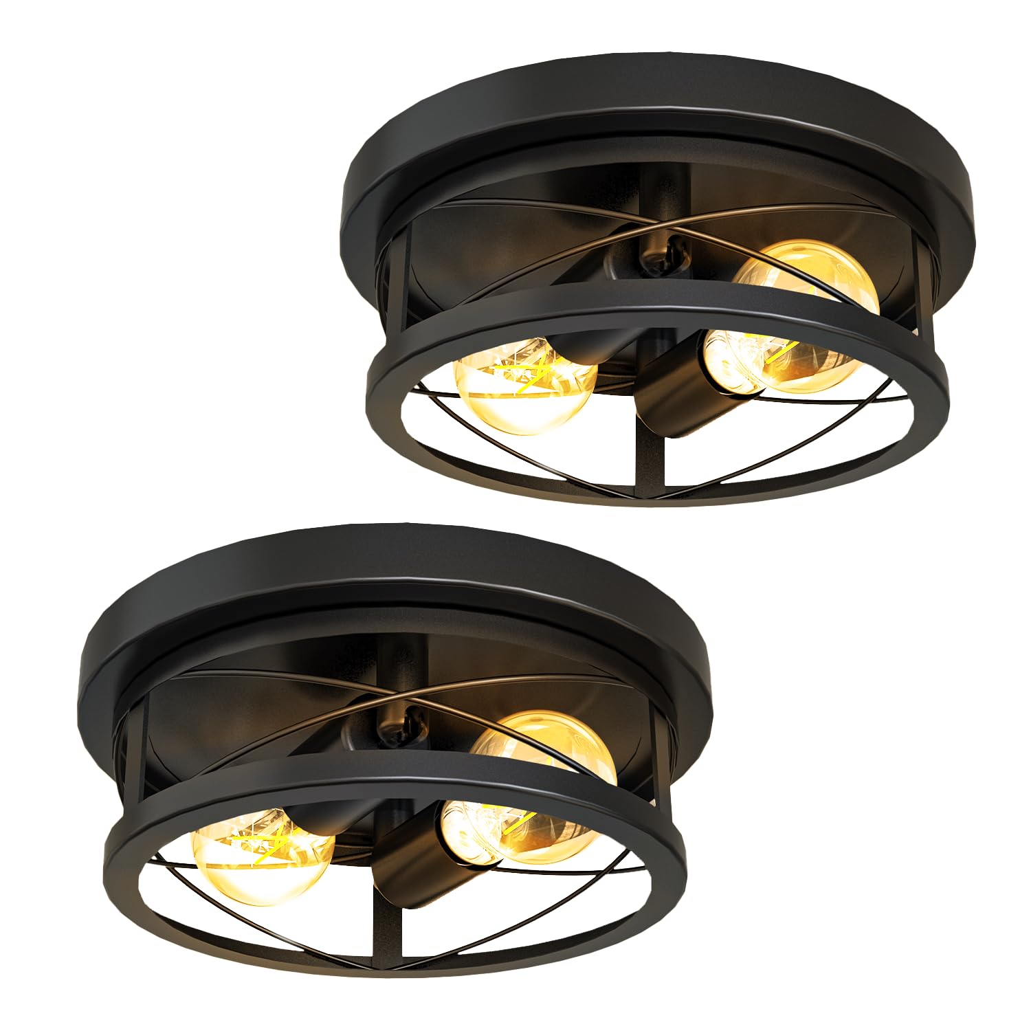Sunco Farmhouse Ceiling Light Fixture - 11 Inch Rustic Pendant Lighting for Foyer, Bedroom, Hallway, Kitchen, Living Room & Den - E26 Medium Base (100W Max) - 2 Pack - Perfect for Vintage Home Decor & Country Style Interiors