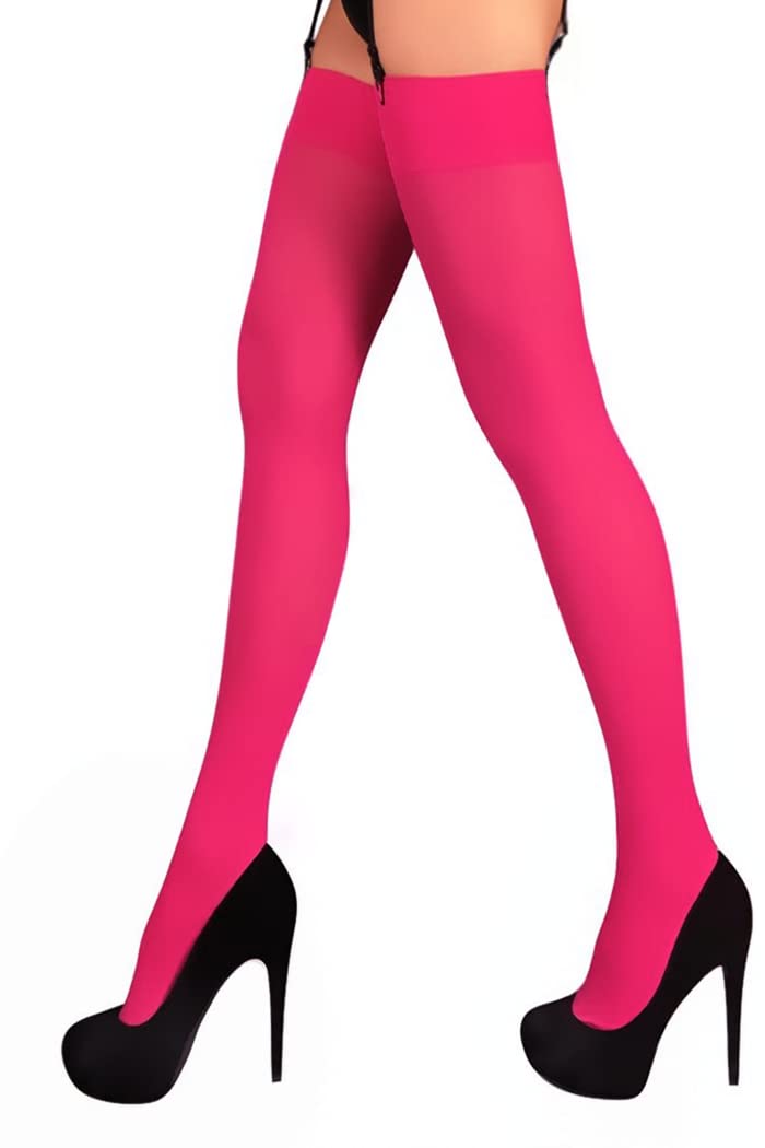 Mila Marutti Women's Semi Opaque 40D Thigh High Stockings with Garter & Suspender Belt | EU-Made Fashion Hosiery for Bridal, Cosplay & Vintage Outfits