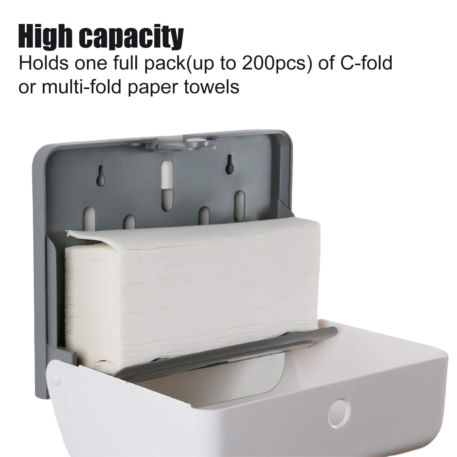AILELAN Commercial Paper Towel Dispenser Wall Mount - White Multifold/C-Fold Toilet Tissue Holder for Kitchen, Restroom & Office Decor | Perfect for Restaurants, Hotels & Public Washrooms