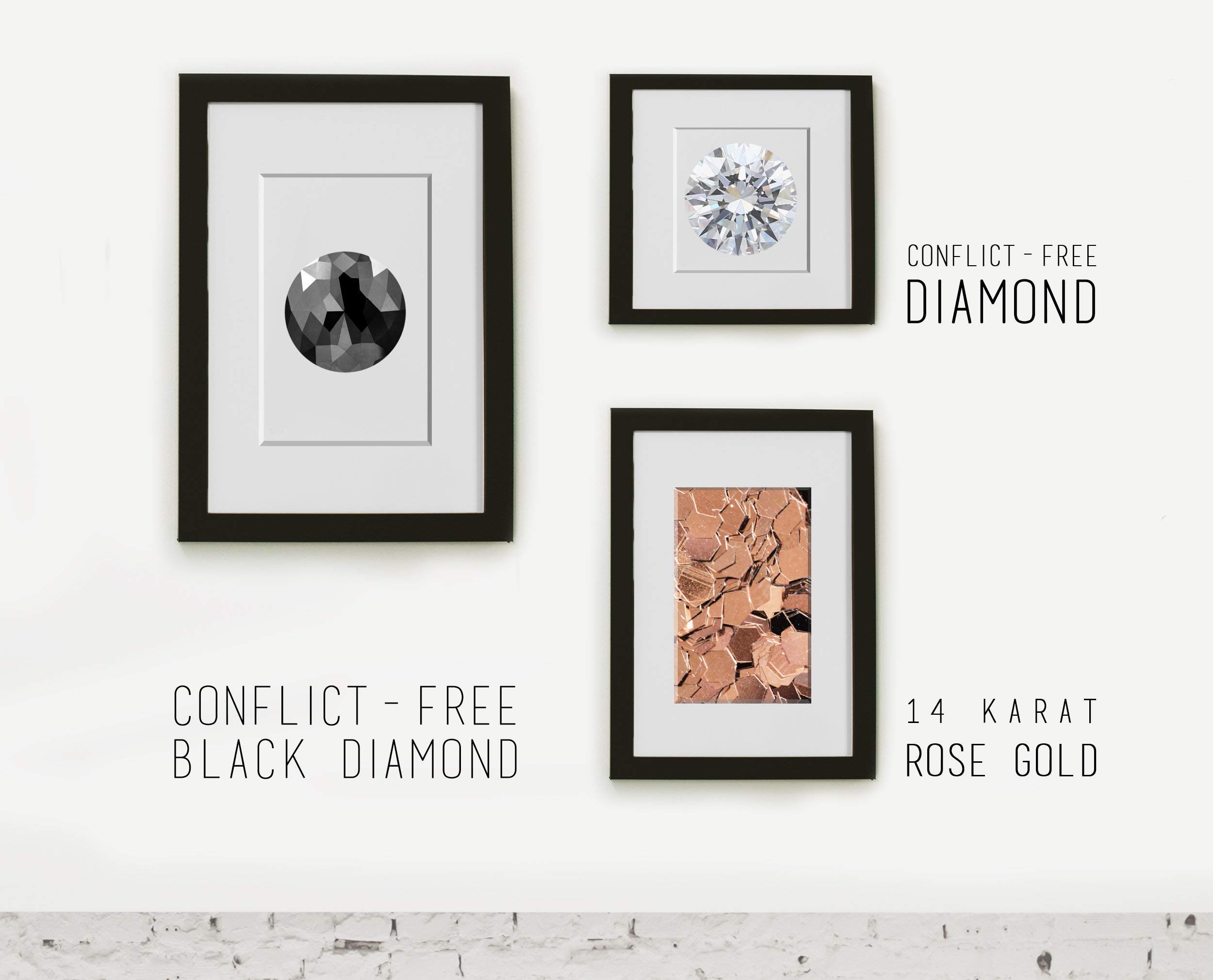 14K Rose Gold Black Diamond Heart Engagement Ring - Angel Wing Design Wedding Band, Handmade Birthstone Promise Ring for Women | Proposal, Anniversary, Valentine's Day Gift | Perfect for Romantic Moments, Weddings, Anniversaries & Special Occasions | Elegant Jewelry for Date Nights, Proposals & Bridal Accessories