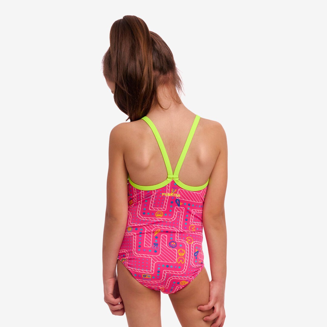 Girl's Printed One Piece Swimsuit | Cute Pink Floral Design for Kids - Perfect for Beach, Pool & Summer Vacations