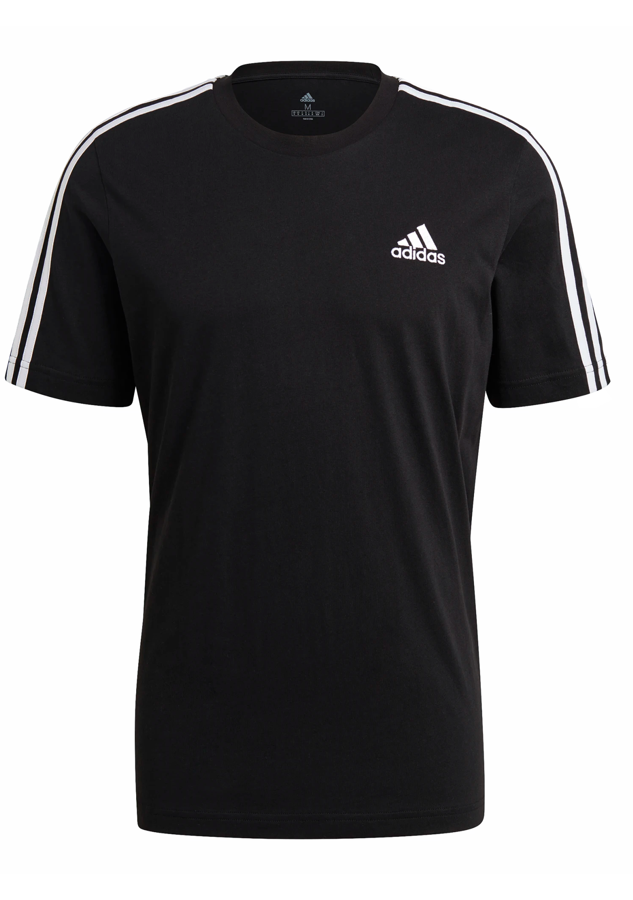 Adidas Men's Essentials 3-Stripes T-Shirt - Classic Cotton Crewneck Tee for Casual Wear, Gym & Everyday Outfits