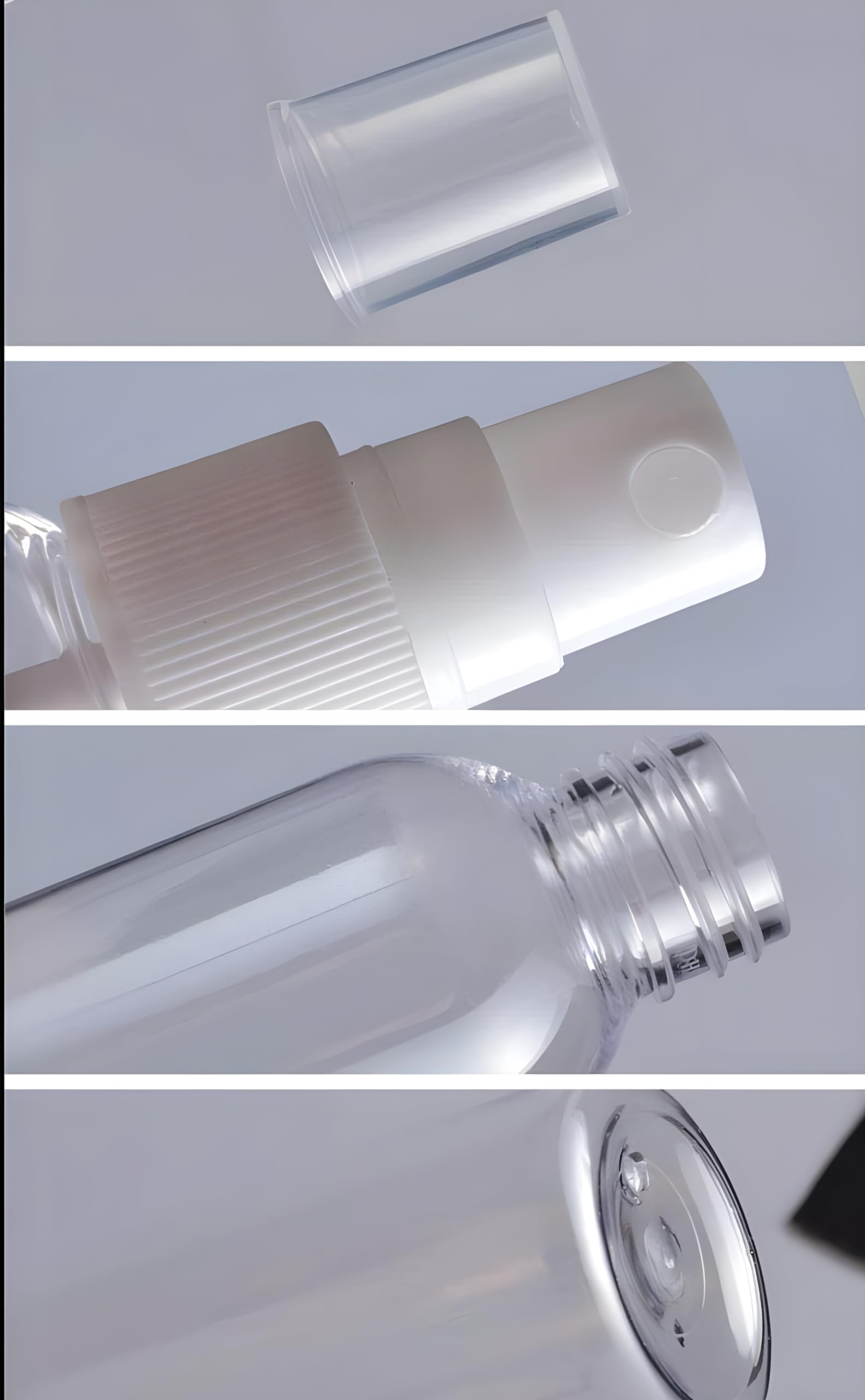 Refillable Fine Mist Spray Bottle 200ml - Clear Plastic Reusable Empty Sprayer with Dust Cap (Pack of 1) for DIY Beauty, Hair Care, Cleaning & Travel Essentials