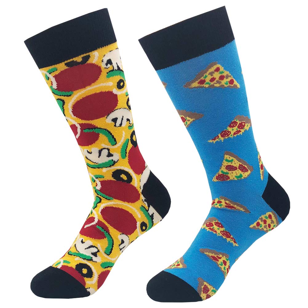 Men's Fun Crew Socks - Colorful Cotton Novelty Casual Dress Socks for Work, Party & Everyday Wear